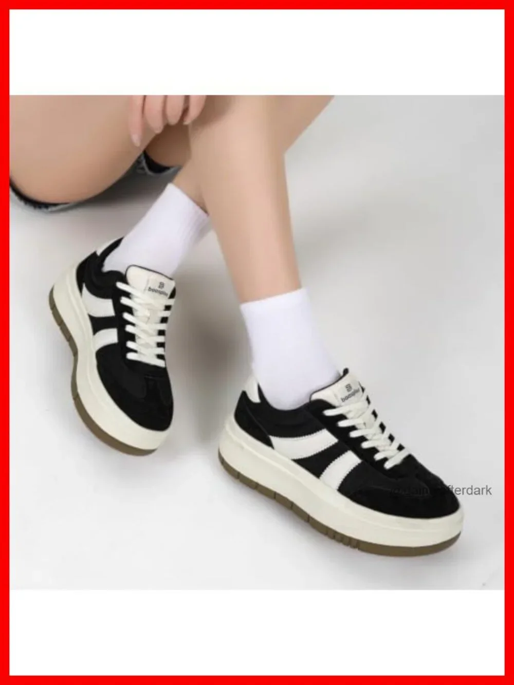 Women's Platform Fashion Sneakers Chunky Tennis Shoes Faux Leather Memory Foam